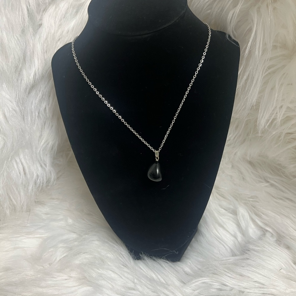 Black Tourmaline Sterling Silver Necklace